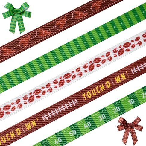 أشرطة كرة القدم 5 لفات 20 ياردة، أشرطة grosgrain مخططة باللون الأسود والأبيض مقاس 5/8 بوصة، أشرطة رياضية لديكور الحفلات وتغليف الهدايا وصنع أقواس ربطات الشعر وديكورات الفريق الرياضي in Saudi Arabia