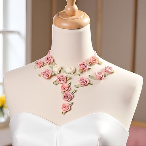 100 Pcs 15mm Multicoloured Mini Rose Flowers Satin Ribbon Bows Appliques DIY Sewing Craft Accessories Wedding Bride Gift Decoration, Fabric Ribbons, Ribbons, Decorations in Saudi Arabia