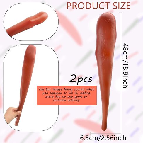2 Pieces 19 Inch Plastic Caveman Bat Men's Plastic Caveman Stick for Halloween Costume Cosplay Party Caveman Club Prop in Kuwait