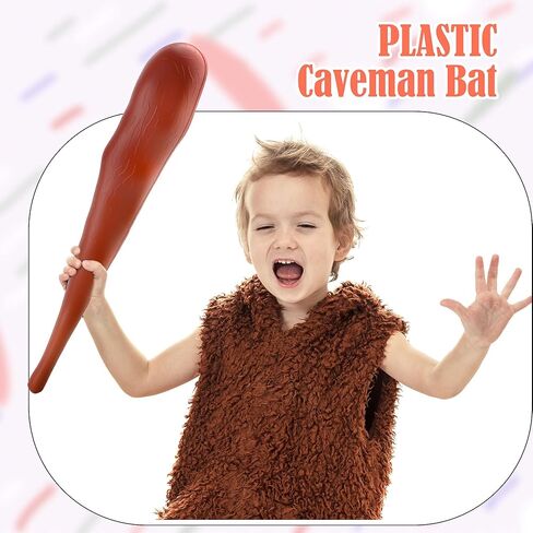 2 Pieces 19 Inch Plastic Caveman Bat Men's Plastic Caveman Stick for Halloween Costume Cosplay Party Caveman Club Prop in Kuwait