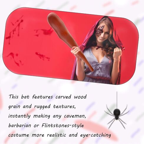 2 Pieces 19 Inch Plastic Caveman Bat Men's Plastic Caveman Stick for Halloween Costume Cosplay Party Caveman Club Prop in Kuwait