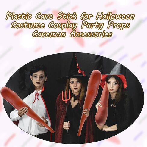 2 Pieces 19 Inch Plastic Caveman Bat Men's Plastic Caveman Stick for Halloween Costume Cosplay Party Caveman Club Prop in Kuwait