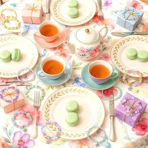 Cunno 36 Pcs Tea Party Favors Bracelets Bulk for Girls Kids Teapot Beaded Bracelets Tea Princess Party Favors Supplies Accessories Pendant Gifts for Little Girls Toddler Birthday Decorations, 4 Colors in Saudi Arabia