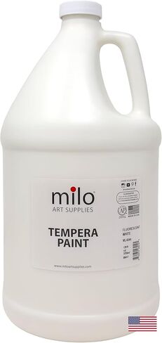 milo Fluorescent Yellow Neon Tempera Paint | 128 oz Bottle, 1 Gallon | Glows UV in Black Light | Non-Toxic Made in USA | Bulk Art Paint for Party, Student, Classroom, Artist in Saudi Arabia