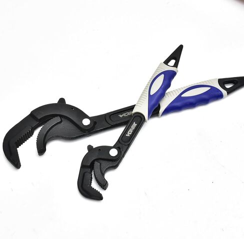 مجموعة مفاتيح عدة عالمية قابلة للتعديل من قطعتين من فوميكس، مناسبة لمفصل انزلاق/مضخة مياه/زرادية مفاصل اخدود، مقاس صغير مفتوح 0.55-1.18 انش، حجم كبير مفتوح 1.2-2.36 انش، 3 اسنان جانبية in Kuwait