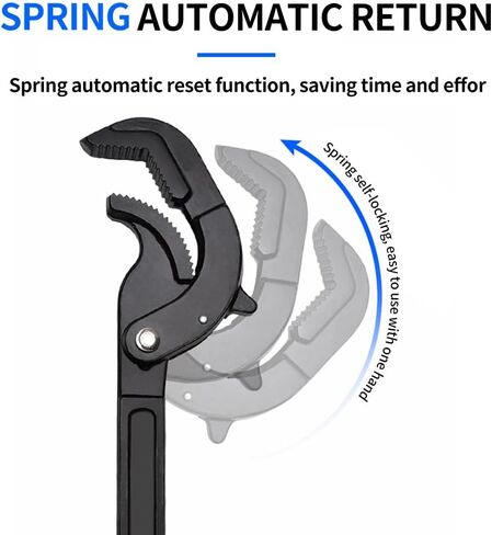 مجموعة مفاتيح عدة عالمية قابلة للتعديل من قطعتين من فوميكس، مناسبة لمفصل انزلاق/مضخة مياه/زرادية مفاصل اخدود، مقاس صغير مفتوح 0.55-1.18 انش، حجم كبير مفتوح 1.2-2.36 انش، 3 اسنان جانبية in Kuwait