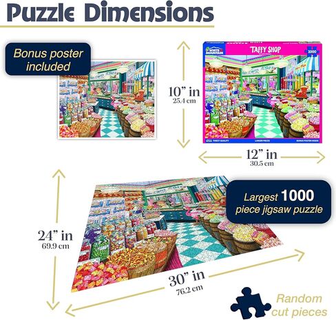 White Mountain Taffy Shop Puzzle 1000 Piece Vintage Jigsaw Puzzles for Adults and Families in Saudi Arabia