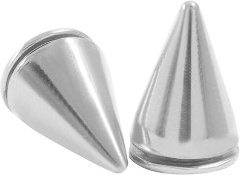 BokWin 100 Pack 10mm Metal Cone Spikes Screwback Studs - DIY Leathercraft Decoration Kit for Punk Rock Style Clothing, Shoes, Belts, Bags & Accessories（Silver） in Saudi Arabia