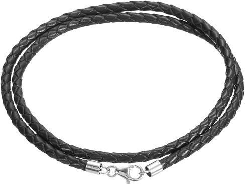 MECCANIXITY Braided Necklace String Rope with 925 Sterling Silver Clasp in Saudi Arabia