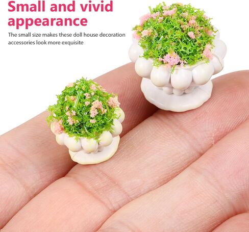 STOBOK 13Pcs Miniature Dollhouse Plant Flowers: Miniature Bonsai Plants Mini Artificial Potted Flower Fake Tiny Greenery Ornament Crafts for Doll House Furniture Home Decor, Random Color in Saudi Arabia