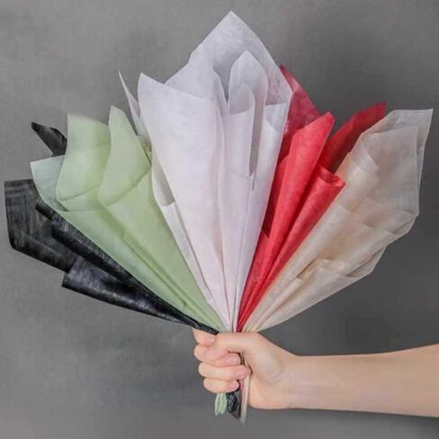 200 ورقة كورية من القطن لتغليف الزهور، ورق تغليف زهور غير منسوج، ورق تغليف زهور مطوي مقاوم للماء وقابل للسحب، ورق بطانة لوازم متجر الزهور، ورق تغليف هدايا الزهور ﻿ in Saudi Arabia