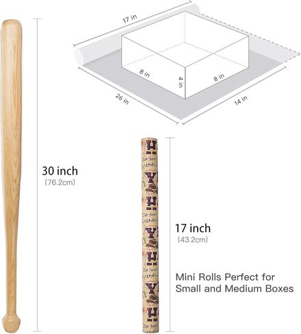 RUSPEPA Western Birthday Wrapping Paper Roll, Mini Roll, Kraft Gift Wrap with YEE HAW, Cowboy Hat, Horseshoe and Cactus Design Perfect for Boys' Birthday Party Celebration, 17 Inches X 16.4 Feet in Saudi Arabia
