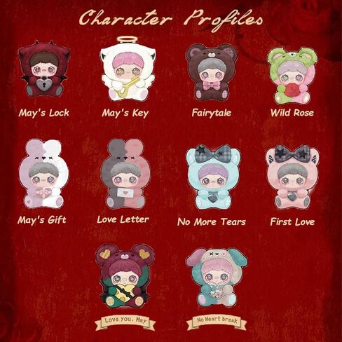 Maymei May I Love You Series Plush Blind Box 1PC(1 of 10 Possible Styles) Cute Figures Collectible Toys Birthday Gifts (1PC Blind Box) in Saudi Arabia