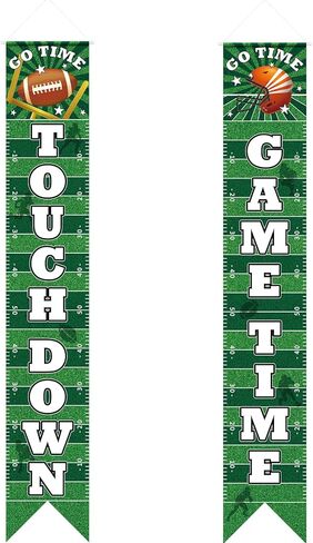 Hooqict Football Banner Decorations Football Porch Sign Banners for Football Party Door Decorations Hanging Party Banner for Sport Theme Game Time Tailgate Party Supplies in Saudi Arabia