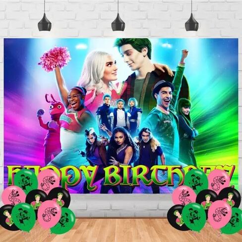 Zombie School Happy Birthday Backdrop Horrible Movie Banner Poster for BangtanFans Girls Theme Party Decorations Princess Belle Birthday Supplies Background Studio Shoot Photo Props Booth in Saudi Arabia
