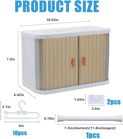 Foldable Doll Wardrobe Storage Box Compatible with Labubu Clothes,with 10 Clothing Rack & 1 Rod,Cabinet for 15/17cm Doll Clothes Storage with Cover & Display Shelf in Saudi Arabia