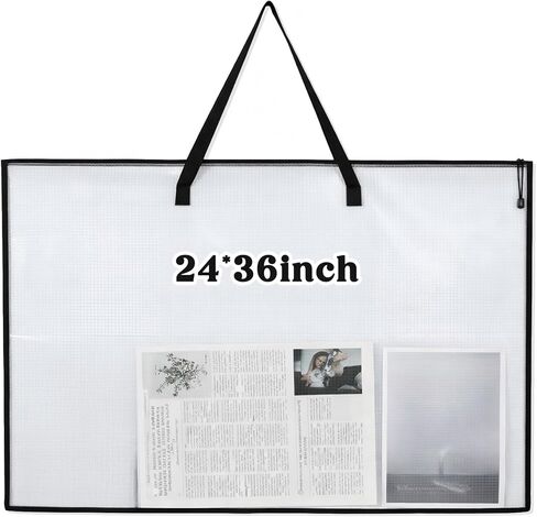 24 x 36 Inches Large Art Portfolio Bag, Portfolio Folder for Artwork with Zipper and Handle, Poster Storage Bag Mesh Folder Organizer for Poster, Scrapbook, Keepsake and Bulletin Board in Saudi Arabia