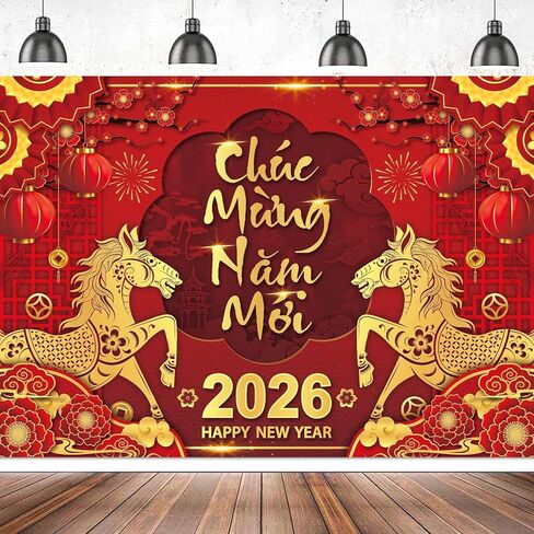 Tet Decorations Vietnamese 2026,Vietnamese Lunar New Year Decorations Banner,7 X 5ft Chuc Mung Nam Moi Backdrop for Tet Lunar New Year Party Indoor Outdoor Festival in Kuwait