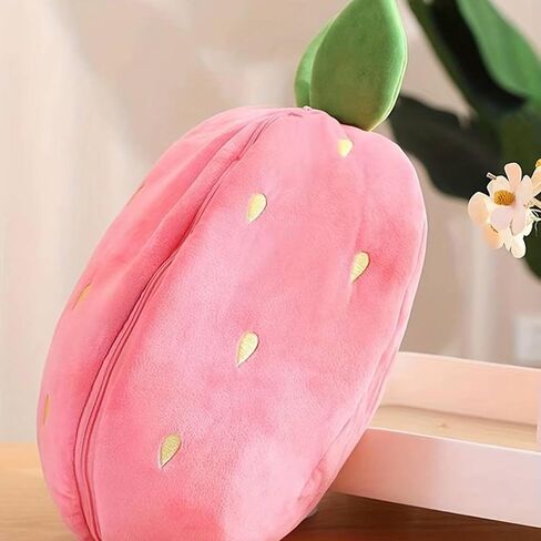 Strawberry Bunny Plush Toy Transformable Rabbit Stuffed Animal Pink 13.7 Inch Soft Plush Gift for Girlfriend Girls Kids in Saudi Arabia