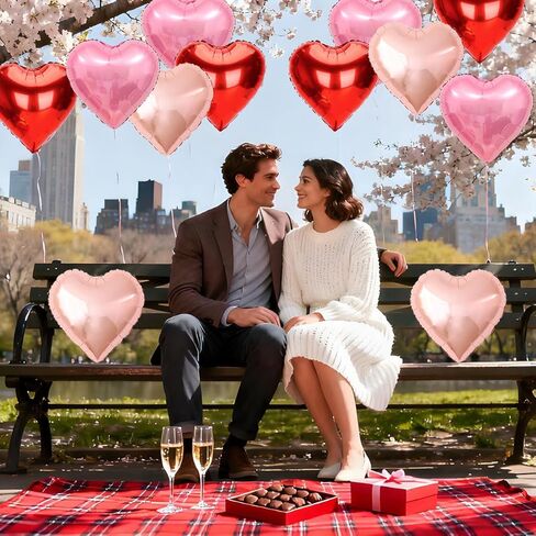 12 قطعة بالونات على شكل قلب 18 بوصة بالونات قلب عيد الحب بالون لتزيين عيد الحب بالون عيد ميلاد اقتراح زينة الزفاف وحفلات الزفاف in Kuwait