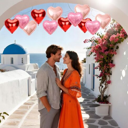 12 قطعة بالونات على شكل قلب 18 بوصة بالونات قلب عيد الحب بالون لتزيين عيد الحب بالون عيد ميلاد اقتراح زينة الزفاف وحفلات الزفاف in Kuwait