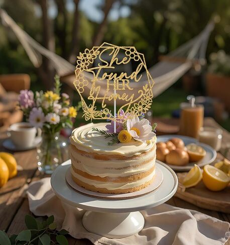 She Found Her Honey Cake Topper, Honey Bee Bride to Bee Engagement Bachelorette Wedding Party Decoration Supplies, Bee Bridal Shower Decorations Gold Glitter in Saudi Arabia