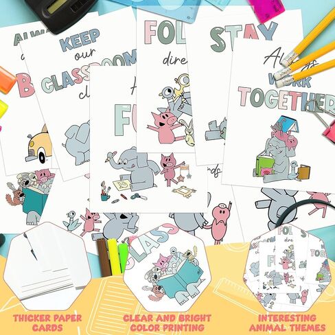 رسوم بيانية وملصقات تعليمية من Feuid Gniea لديكور الفصل الدراسي - اليوم المائة للمدرسة 12 لوحة إعلانات عادات جيدة لرياض الأطفال، وملصقات جدارية لتعلم الحيوانات لغرفة اللعب في مرحلة ما قبل المدرسة in Kuwait