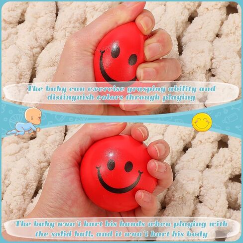 Vinsot 40 Pcs 2.5 Inch Assorted Color Smile Face Stress Balls Bulk Smile Stress Relief Balls Mini Funny Foam Face Toys for Teens Adults Carnival Easter Bag Fillers in Saudi Arabia