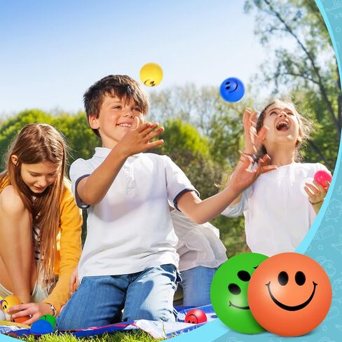 Vinsot 40 Pcs 2.5 Inch Assorted Color Smile Face Stress Balls Bulk Smile Stress Relief Balls Mini Funny Foam Face Toys for Teens Adults Carnival Easter Bag Fillers in Saudi Arabia