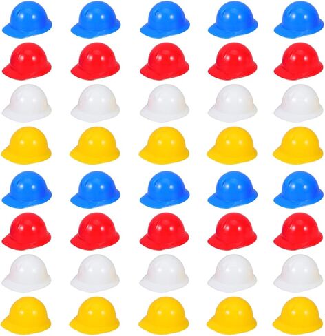 DOITOOL قبعة صلبة صغيرة 40 قطعة 1.57 بوصة خوذات أمان مصغرة لإكسسوارات الدمية كعكة القبعات العالية ديكور البناء in Kuwait