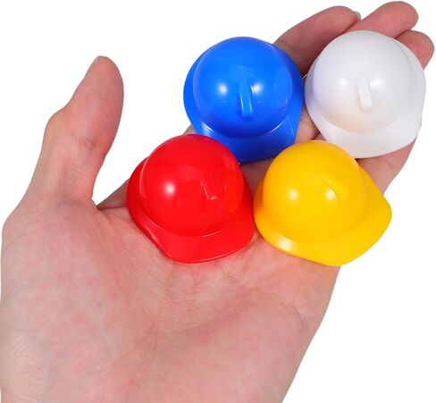 DOITOOL قبعة صلبة صغيرة 40 قطعة 1.57 بوصة خوذات أمان مصغرة لإكسسوارات الدمية كعكة القبعات العالية ديكور البناء in Kuwait