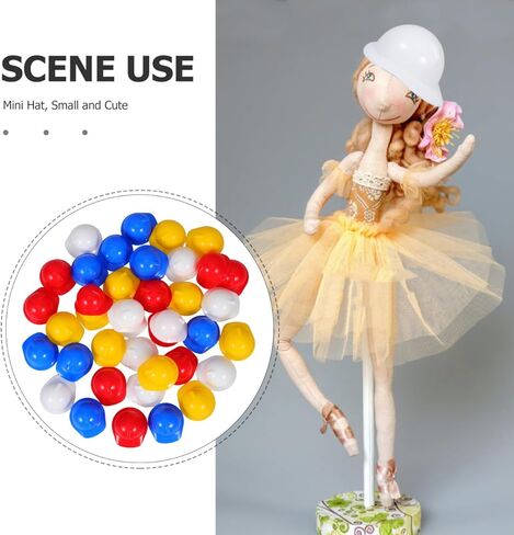 DOITOOL قبعة صلبة صغيرة 40 قطعة 1.57 بوصة خوذات أمان مصغرة لإكسسوارات الدمية كعكة القبعات العالية ديكور البناء in Kuwait