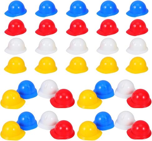 DOITOOL قبعة صلبة صغيرة 40 قطعة 1.57 بوصة خوذات أمان مصغرة لإكسسوارات الدمية كعكة القبعات العالية ديكور البناء in Kuwait