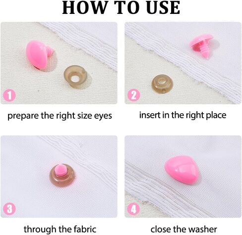 SUPERFINDINGS 70 Sets Pink Safety Noses Craft Plastic Triangle Nose with Washers Stuffed Animals Noses for Rabbit Doll Bear Plush Animal Puppet Crafts Supplies, Width:19.5mm in Saudi Arabia