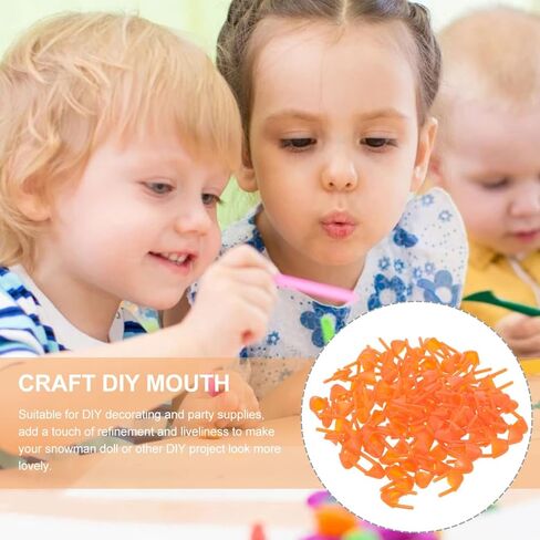 KICHOUSE 100Pcs Fake Chick Mouth Bird Beak Duck Bill Inserts DIY Crafting Baby Chick Mouth Parts for Christmas Easter Party Doll Supplies Plastic in Saudi Arabia