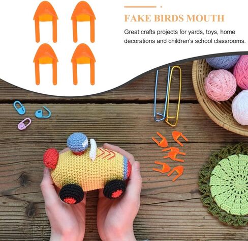 KICHOUSE 100Pcs Fake Chick Mouth Bird Beak Duck Bill Inserts DIY Crafting Baby Chick Mouth Parts for Christmas Easter Party Doll Supplies Plastic in Saudi Arabia