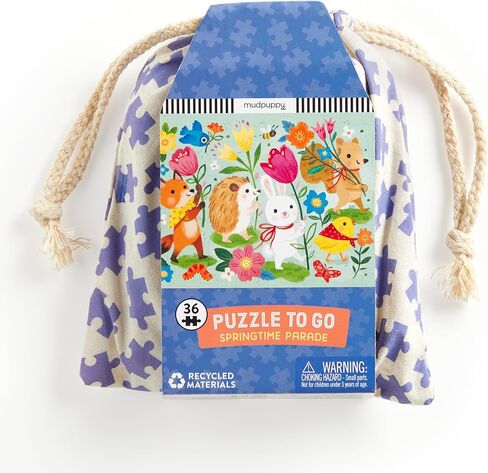 Mudpuppy Springtime Parade – 36 Piece Puzzle to Go Featuring an Adorable Easter Animals Parade Perfect Easter Travel Activity for Children Ages 3 and Up in Saudi Arabia