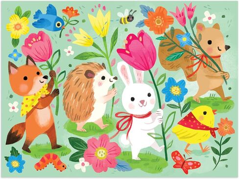 Mudpuppy Springtime Parade – 36 Piece Puzzle to Go Featuring an Adorable Easter Animals Parade Perfect Easter Travel Activity for Children Ages 3 and Up in Saudi Arabia