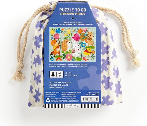 Mudpuppy Springtime Parade – 36 Piece Puzzle to Go Featuring an Adorable Easter Animals Parade Perfect Easter Travel Activity for Children Ages 3 and Up in Saudi Arabia