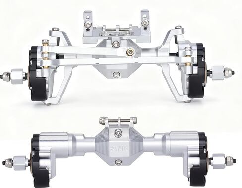 Ascent-18 Portal Axle Set for Redcat Ascent-18 Upgrade, CNC Aluminum Front & Rear Axles with Brass Portal Covers, Steel Gears, Servo Mount & Steering Links (Silvery) in Saudi Arabia