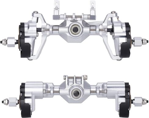 Ascent-18 Portal Axle Set for Redcat Ascent-18 Upgrade, CNC Aluminum Front & Rear Axles with Brass Portal Covers, Steel Gears, Servo Mount & Steering Links (Silvery) in Saudi Arabia