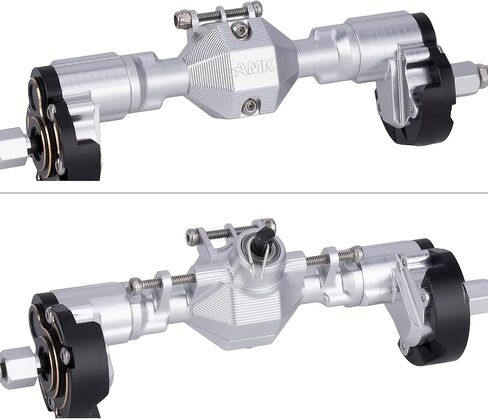 Ascent-18 Portal Axle Set for Redcat Ascent-18 Upgrade, CNC Aluminum Front & Rear Axles with Brass Portal Covers, Steel Gears, Servo Mount & Steering Links (Silvery) in Saudi Arabia