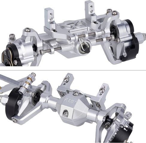 Ascent-18 Portal Axle Set for Redcat Ascent-18 Upgrade, CNC Aluminum Front & Rear Axles with Brass Portal Covers, Steel Gears, Servo Mount & Steering Links (Silvery) in Saudi Arabia