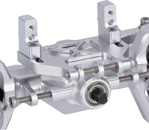 Ascent-18 Portal Axle Set for Redcat Ascent-18 Upgrade, CNC Aluminum Front & Rear Axles with Brass Portal Covers, Steel Gears, Servo Mount & Steering Links (Silvery) in Saudi Arabia