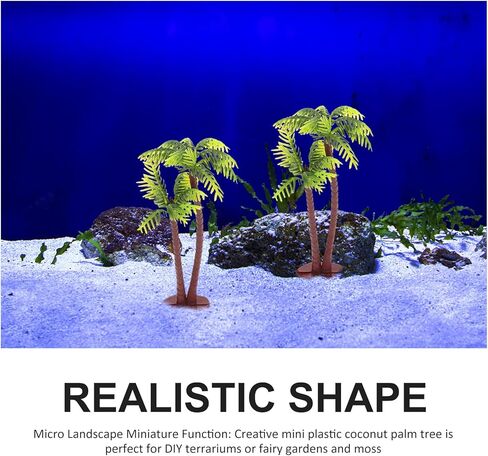 UPKOCH 5pcs Miniature Palm Tree Figurines, Mini Palm Tree Artificial Bonsai Decor for DIY Micro Landscape, Green Plastic Model Plants, Cake Topper Decoration Supplies in Saudi Arabia