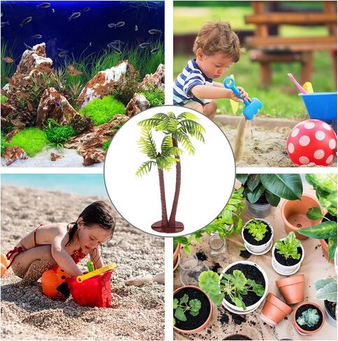 UPKOCH 5pcs Miniature Palm Tree Figurines, Mini Palm Tree Artificial Bonsai Decor for DIY Micro Landscape, Green Plastic Model Plants, Cake Topper Decoration Supplies in Saudi Arabia