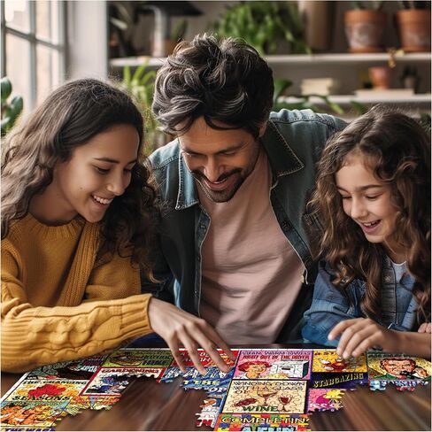 White Mountain 1000 Piece Jigsaw Puzzle Funny Collage Puzzles with Large Pieces Gift for Adults and Family 24"x30" - Simple Pleasures in Saudi Arabia