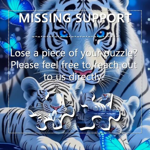 White Tiger Puzzles for Adults 1000 Pieces, Blue Butterfly Nature Jigsaw Puzzle, Challenging Wildlife Animal Art Puzzle, Beautiful Tiger Family Puzzle for Home Wall Decor in Saudi Arabia