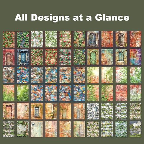 60 Sheets Vintage Washi Stickers – Brick Wall Theme with Floral, Graffiti, Ivy, Window Designs for Scrapbooking, Bullet Journaling and DIY Crafts in Saudi Arabia