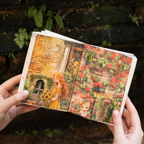 60 Sheets Vintage Washi Stickers – Brick Wall Theme with Floral, Graffiti, Ivy, Window Designs for Scrapbooking, Bullet Journaling and DIY Crafts in Saudi Arabia